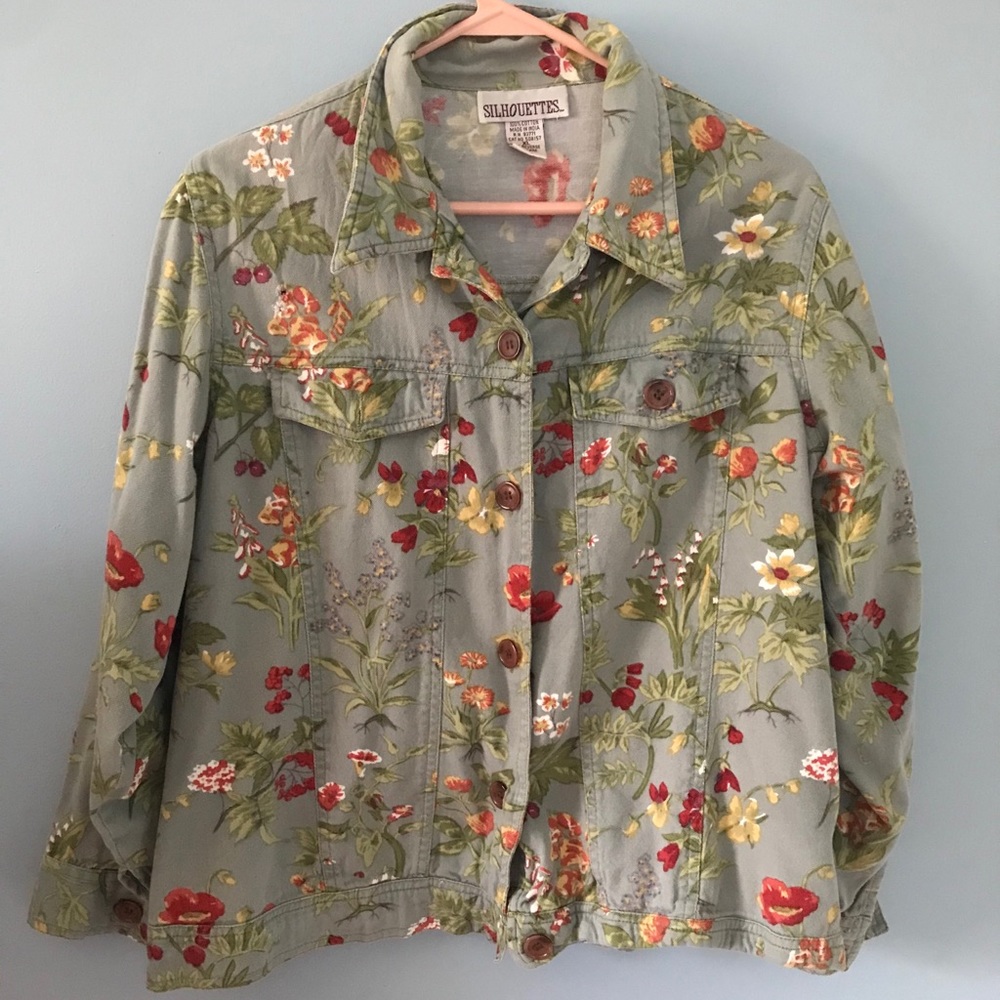 90s floral cotton jacket